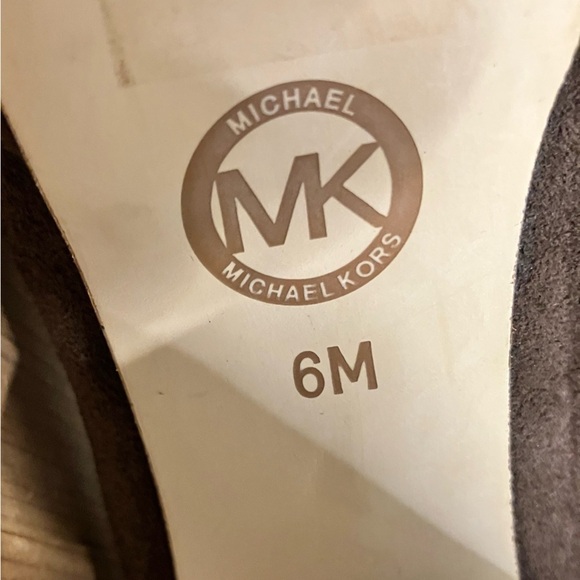 Michael Kors Brown Suede Platform Open Toe Heel Pump Size 6 - Picture 8 of 12